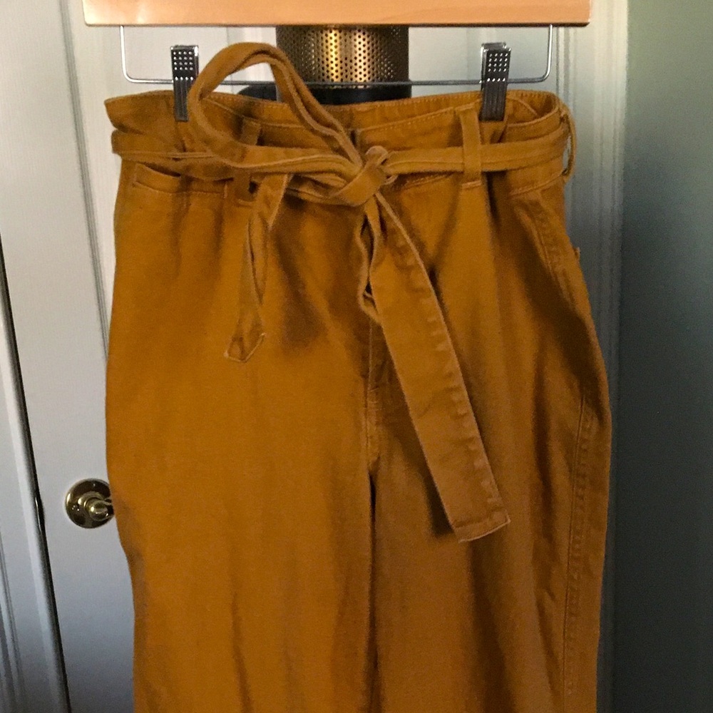 Mustard high waisted paints with tie